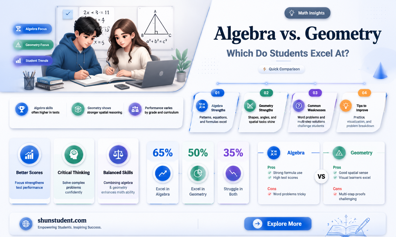 are students better at algebra or geometry internal validity