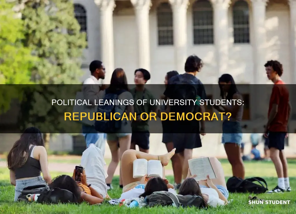 are university students repuiblcian or demmocrat