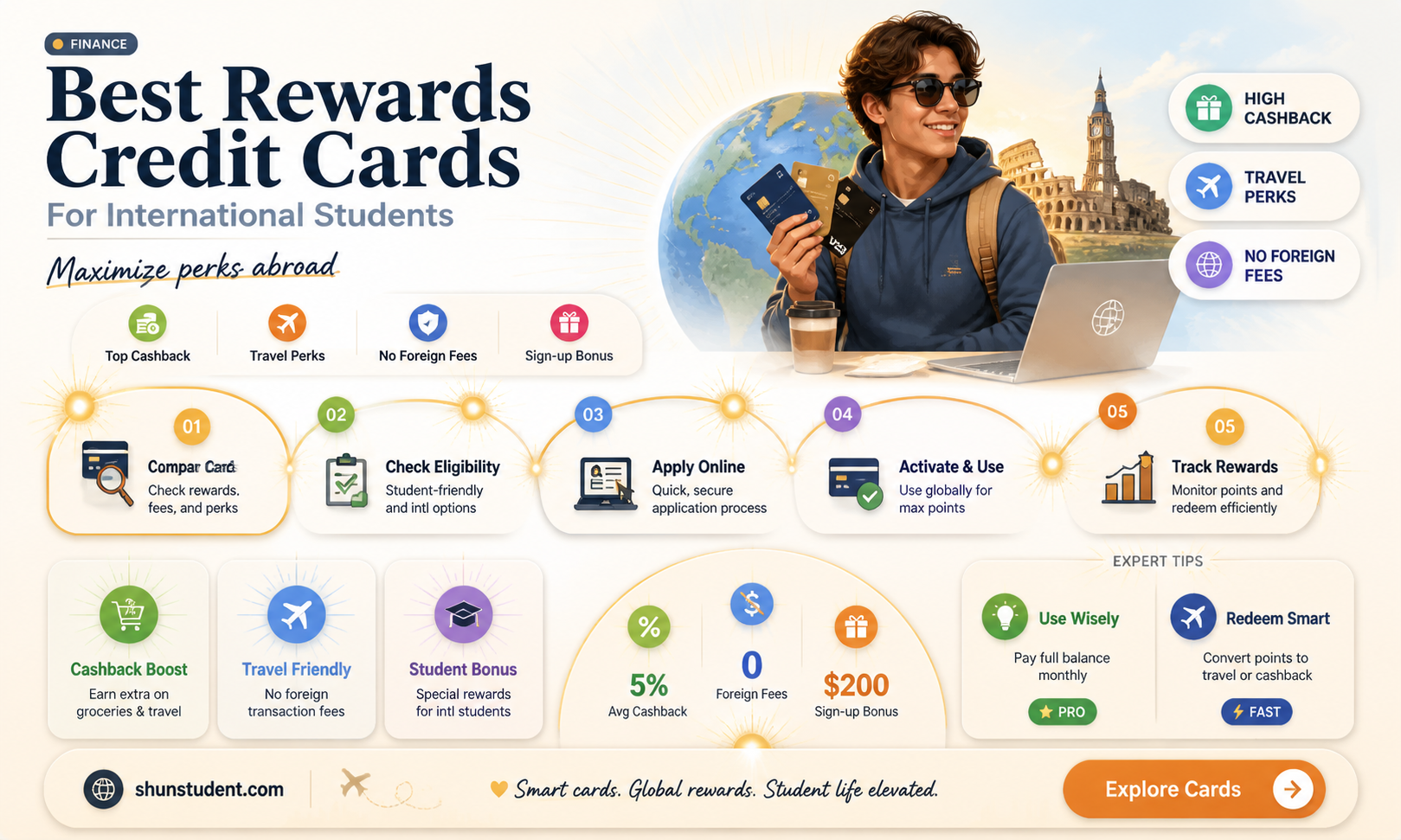 are rewards credit card international student