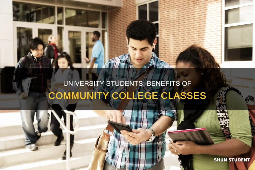 can a four year university students attend community college