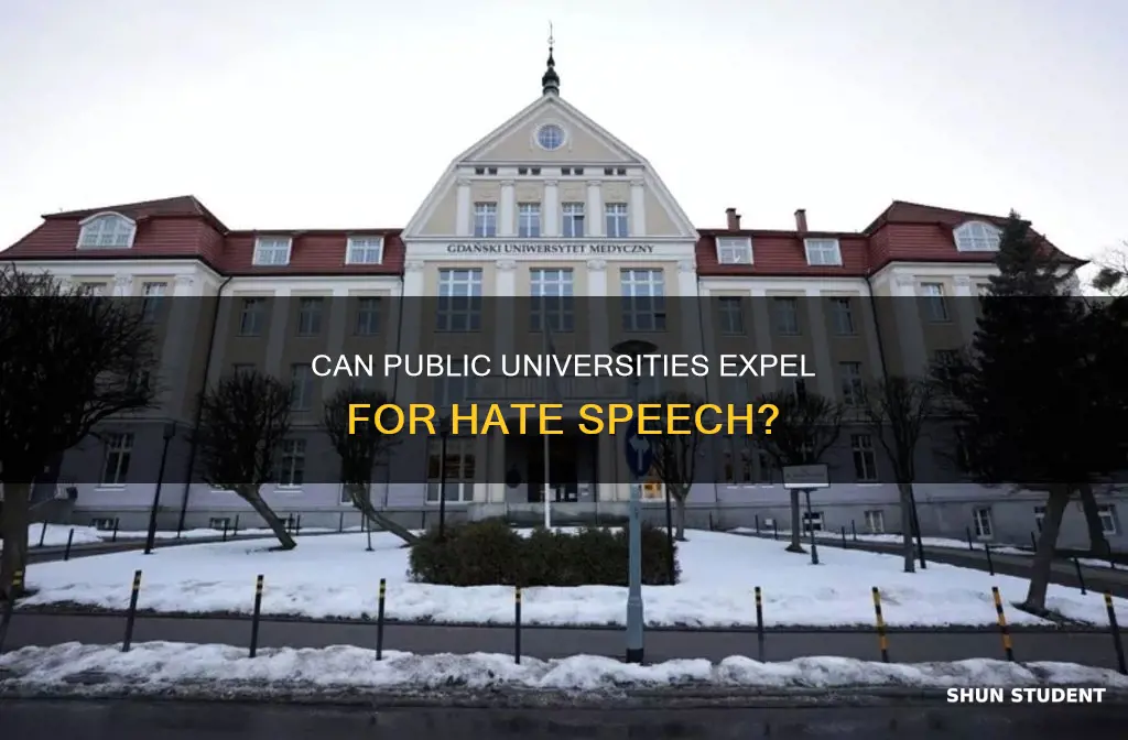 can a public university expel a student for hate speech