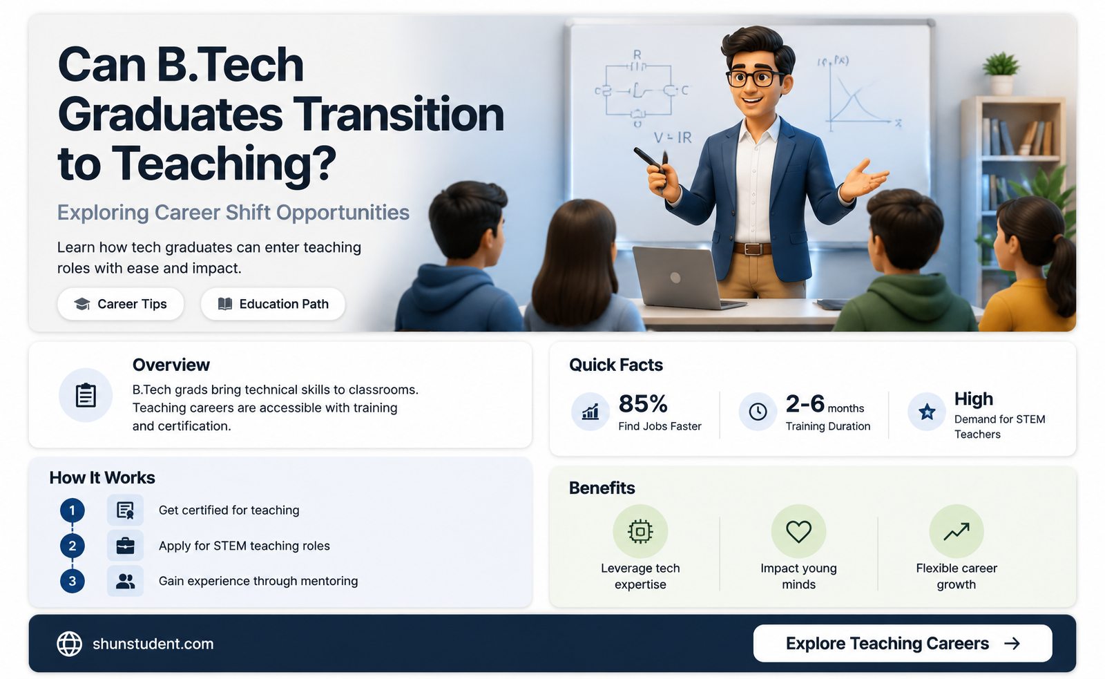 can a b tech student become teacher