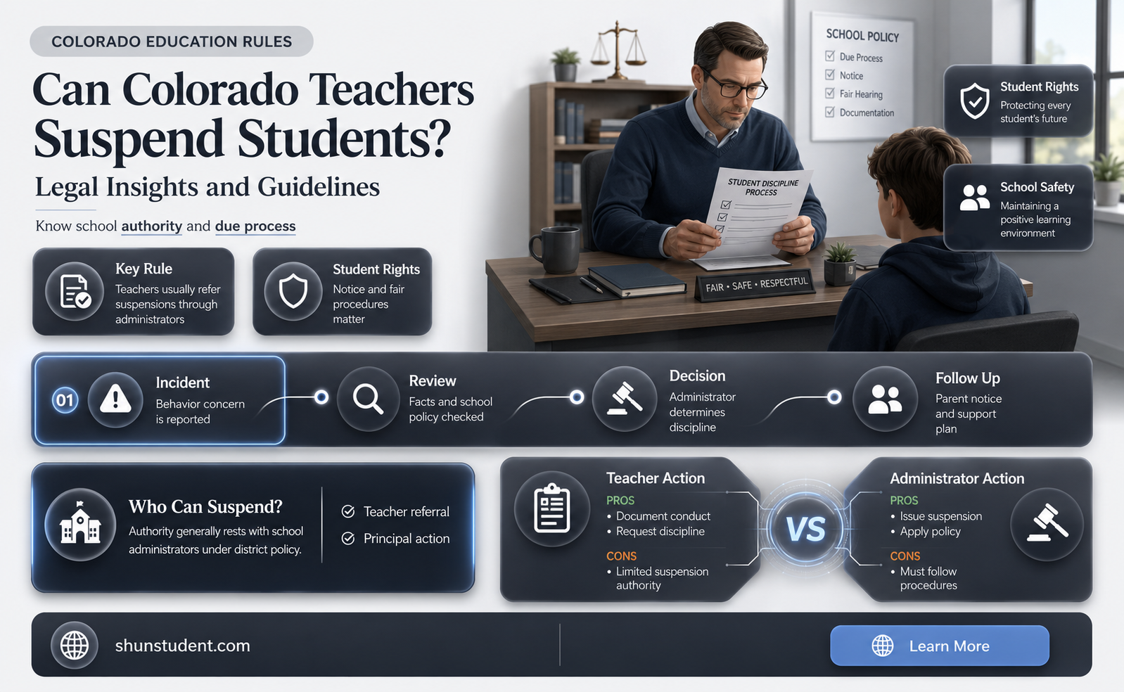 can a teacher in colorado suspend a student