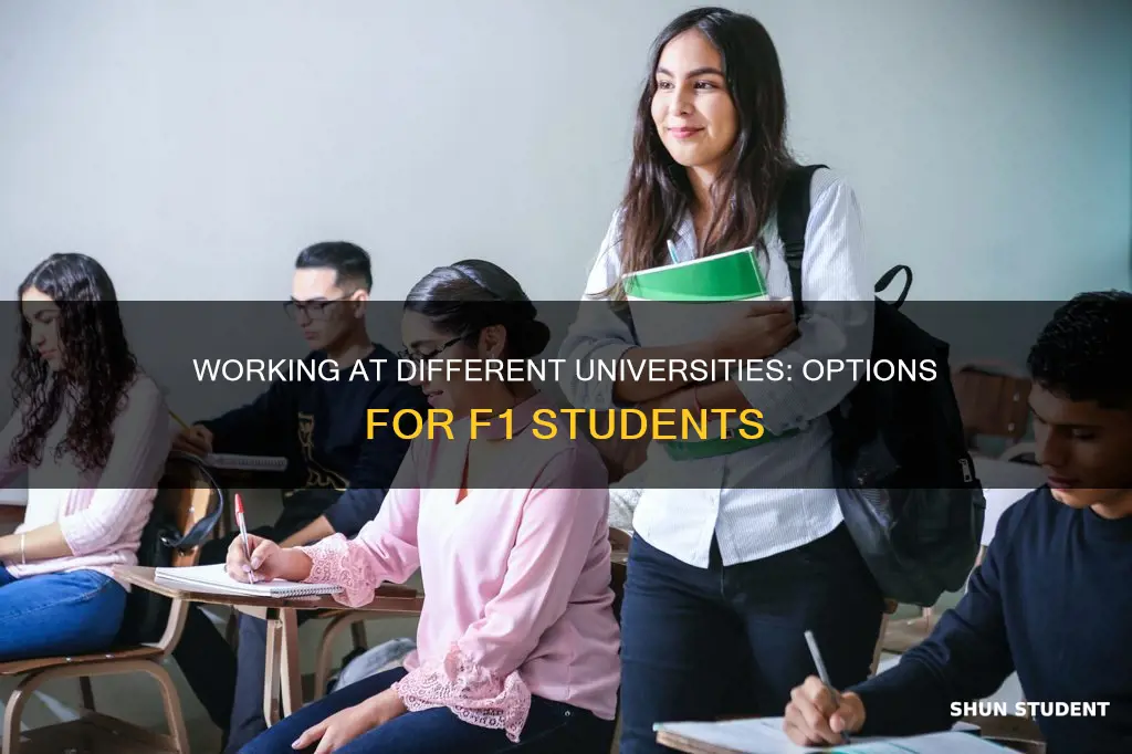 can f1 students work different university