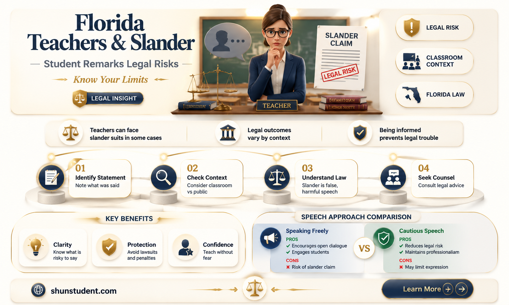 can a florida teacher be accussed of slandering a student
