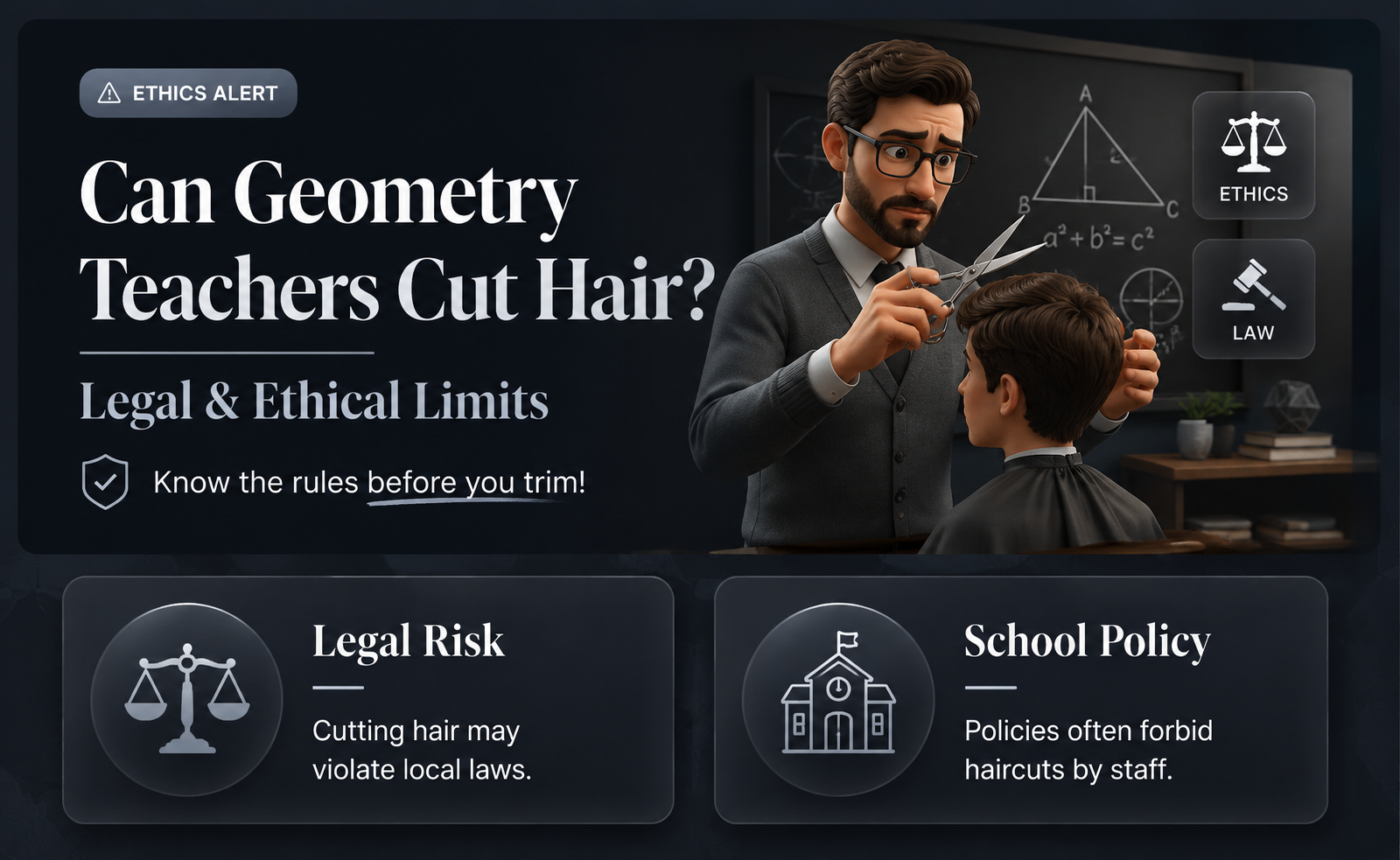 can a geomntry teacher cut off a students hair