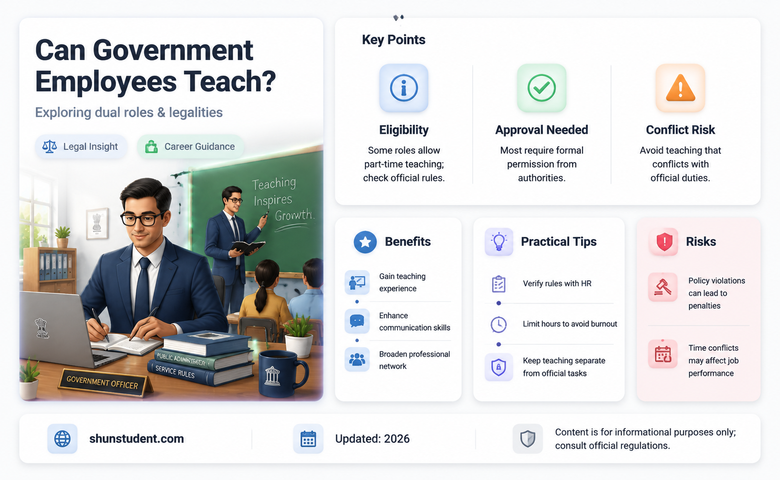 can a govt employee teach students