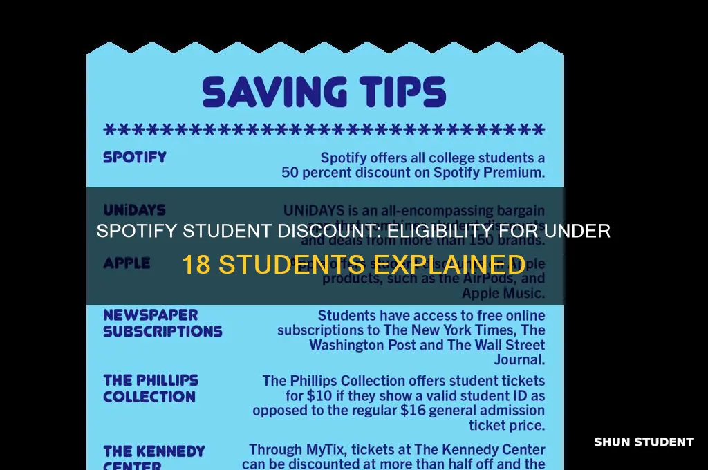 can i be under 18 to get spotify student discount