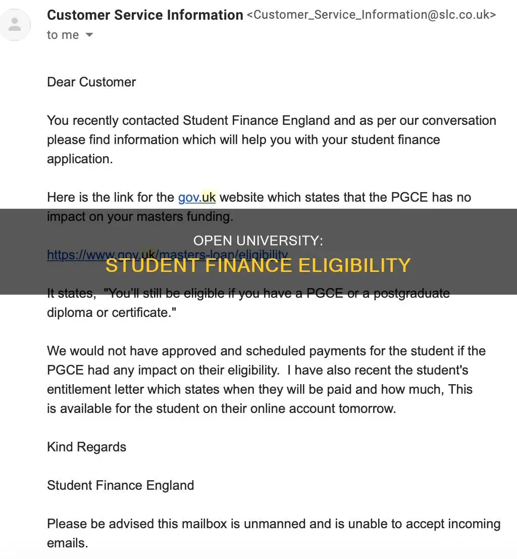 can i get student finance for open university