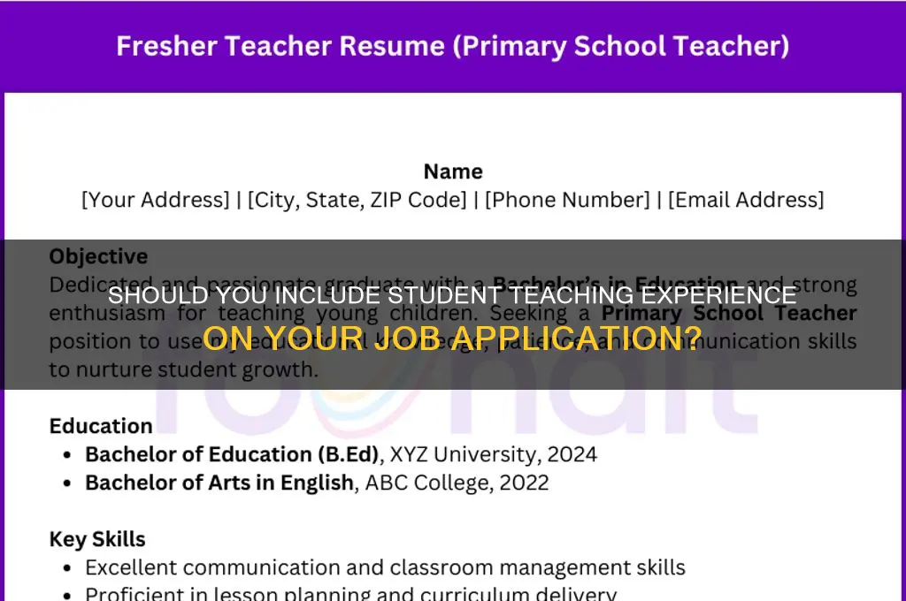 can i list student teaching in job