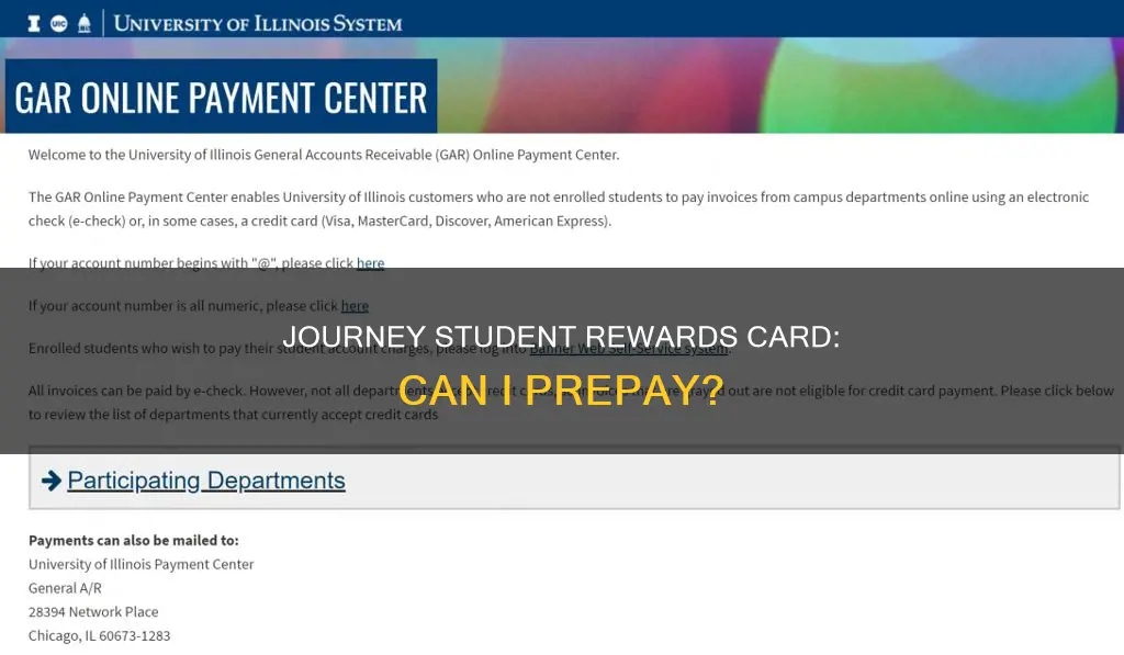 can i pay my journey student rewards card early