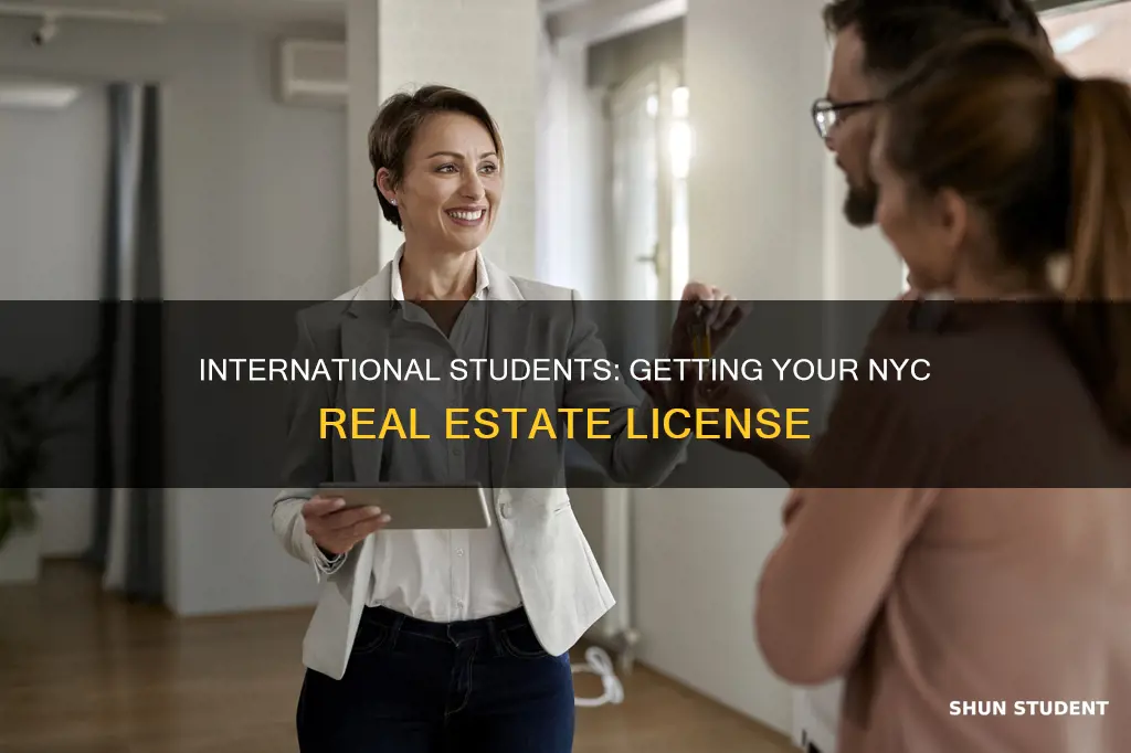 can international student apply for real estate license nyc