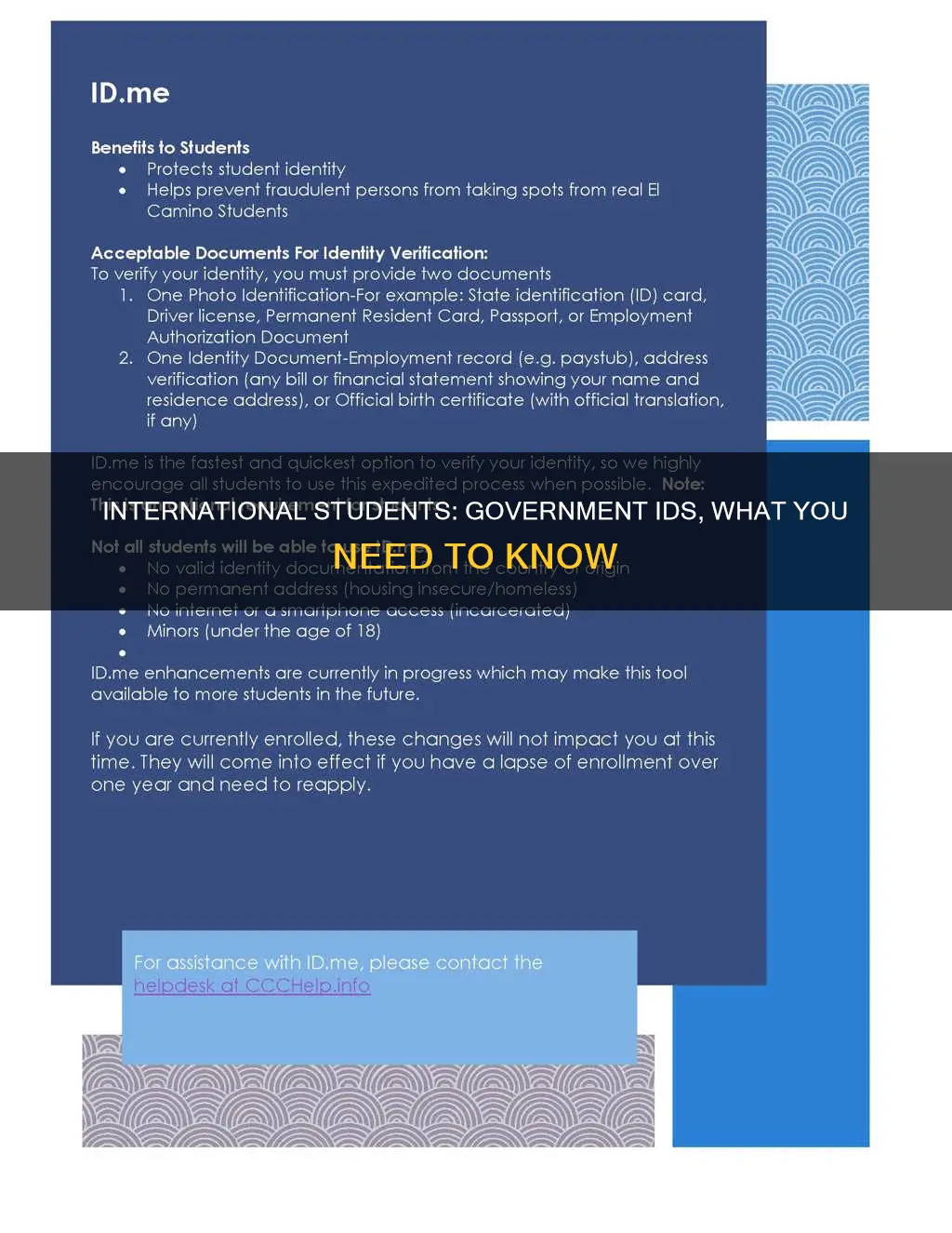 can international students apply for government id