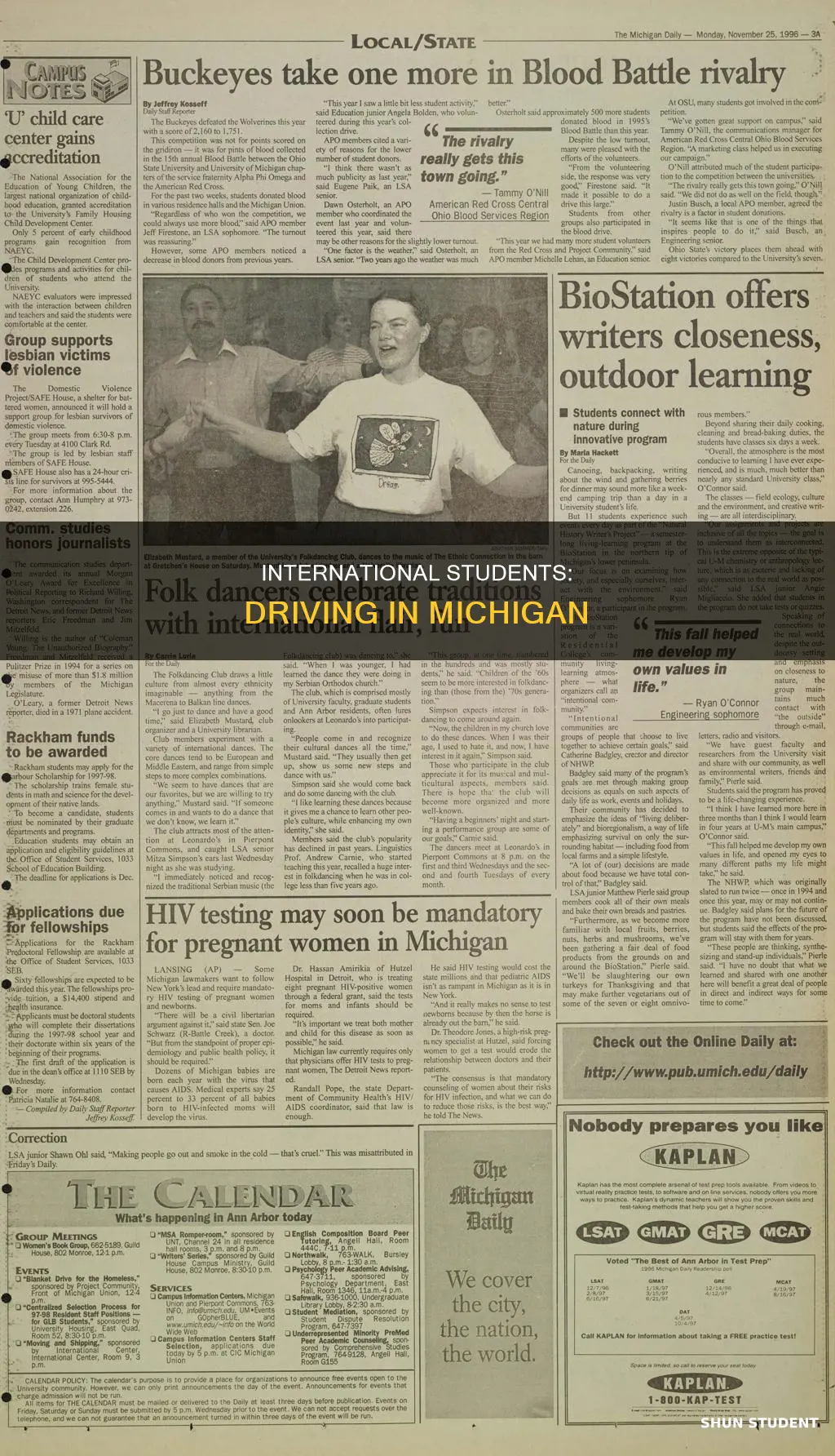 can international students drive in michigan