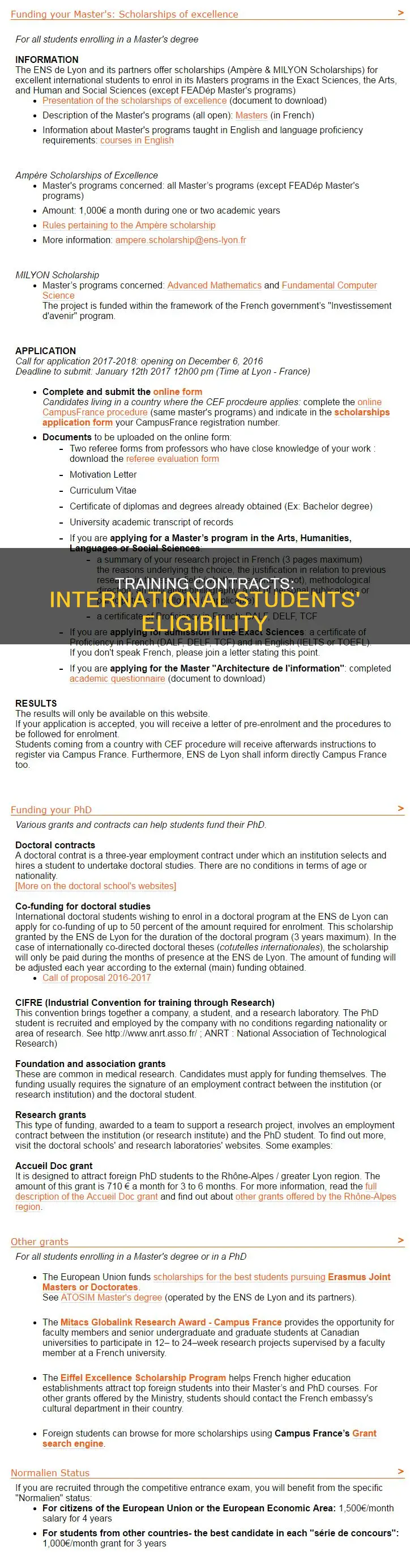 can international students get training contracts