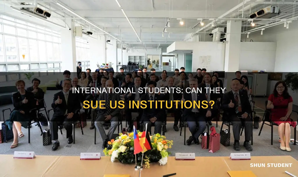 can international students sue institution in the us