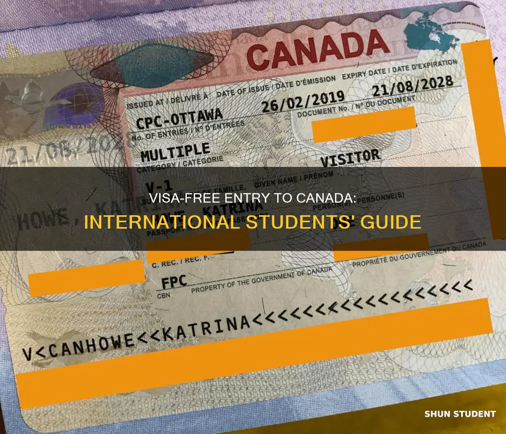can international students to canada without visa from the usa