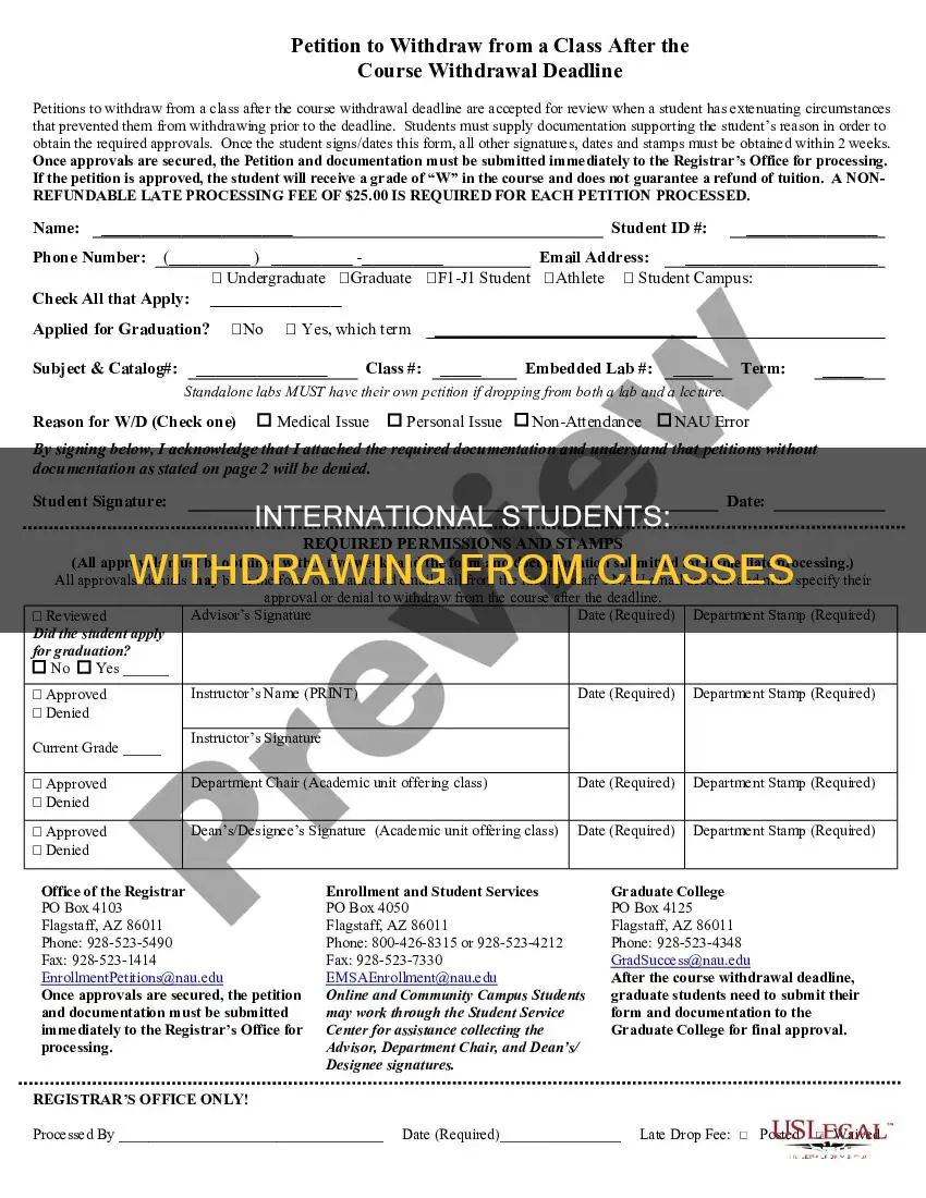 can international students withdraw classes