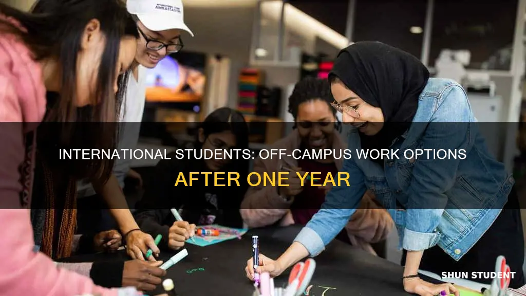 can international students work off campus after one academic year