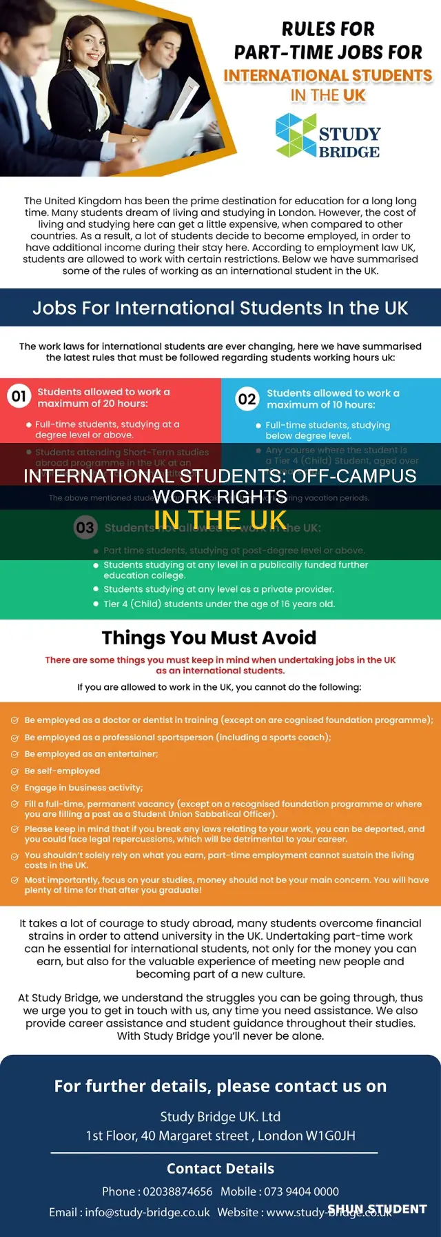 can international students work off campus in uk
