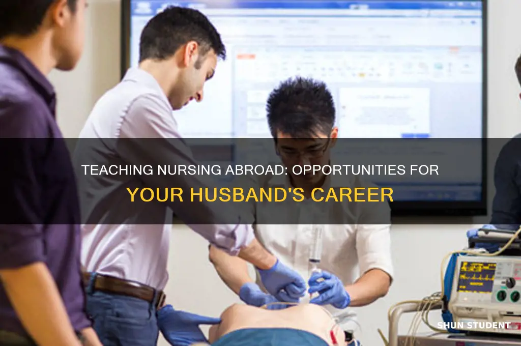 can my husband get hired to teach nursing students abroad