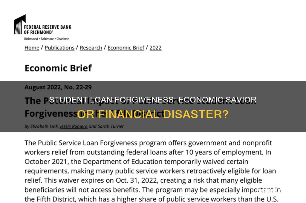 can student loan forgiveness ruin the economy