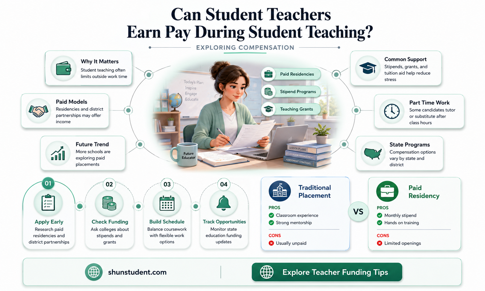 can a student teacher be paid while student teaching