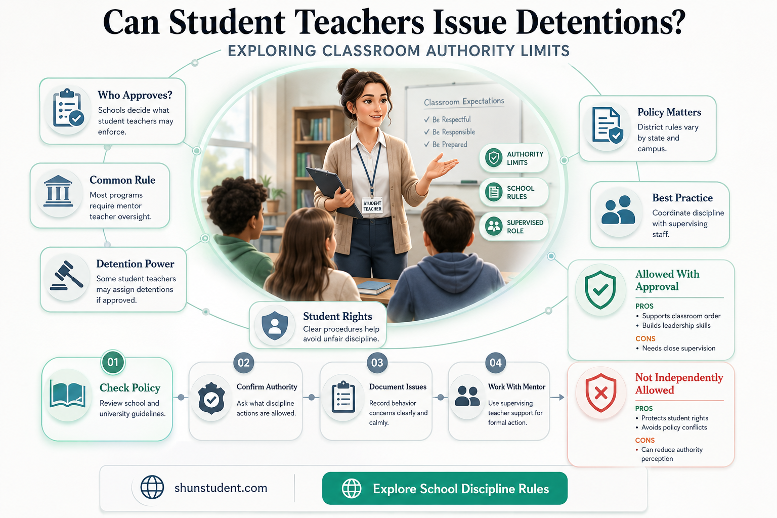 can a student teacher give detentions