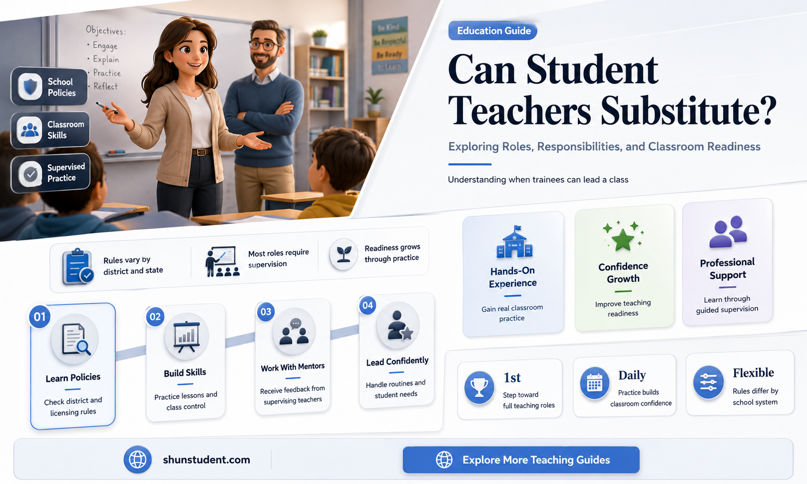 can a student teacher substitute