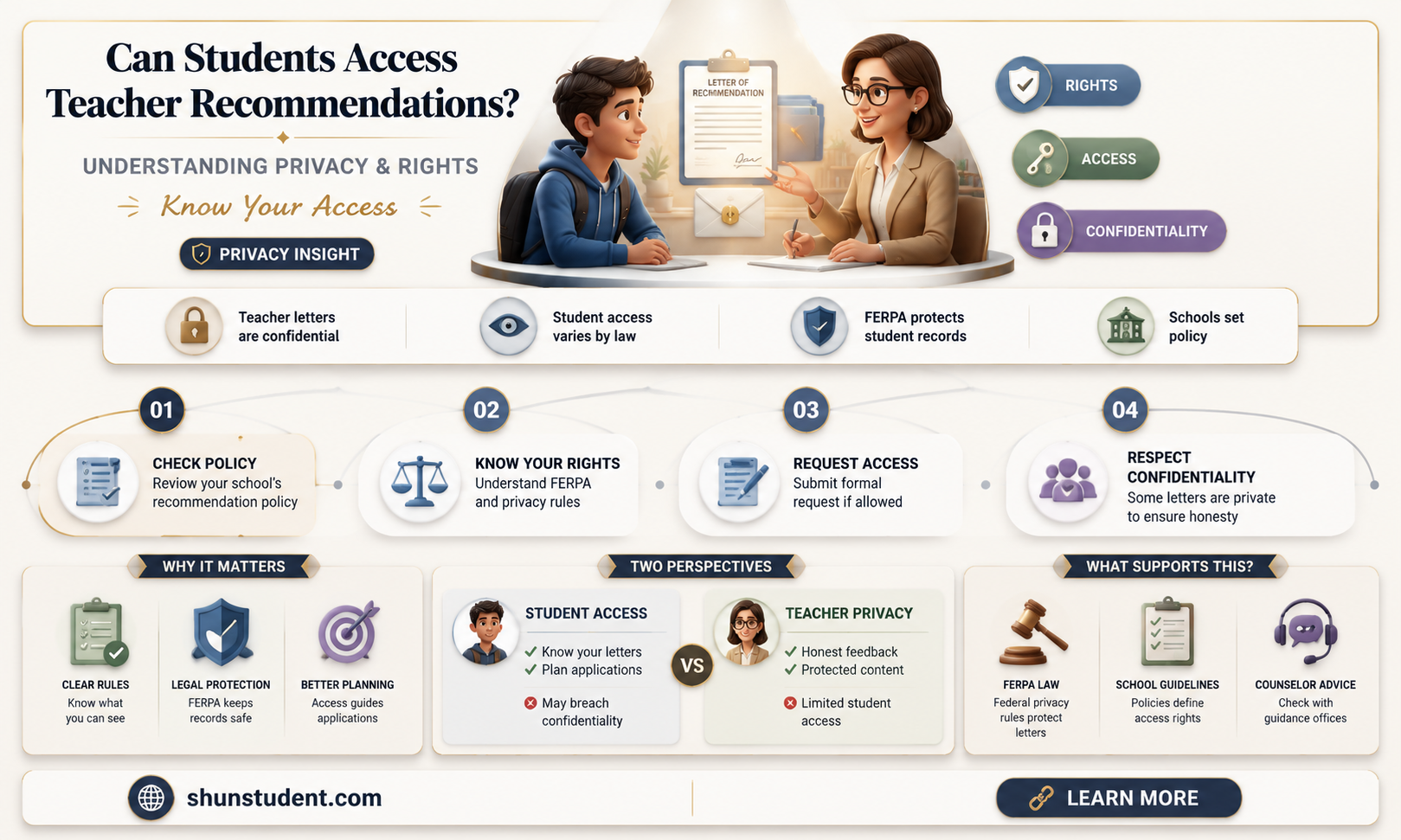 are students allowed to read teacher recommendations