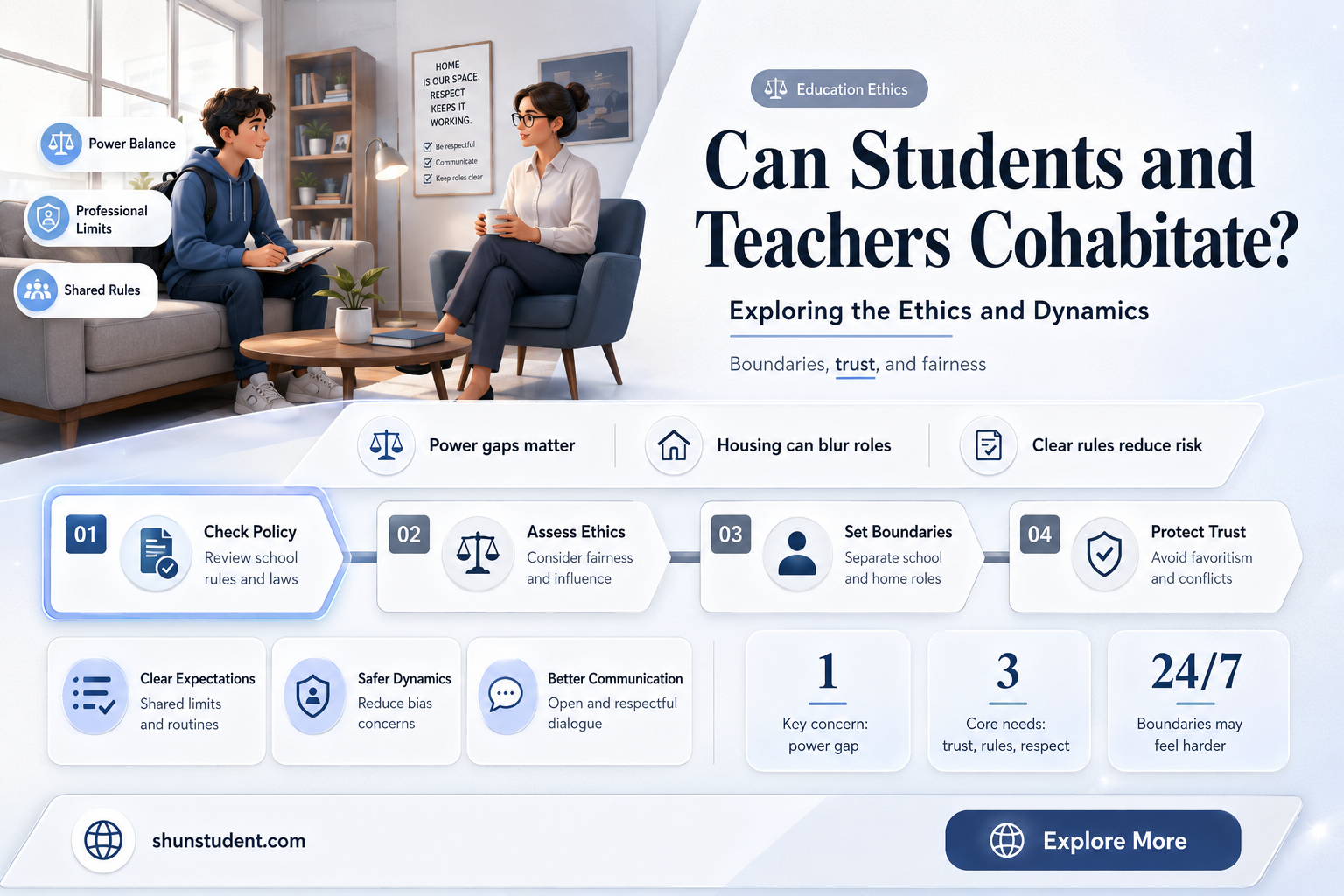 can a student live with a teacher