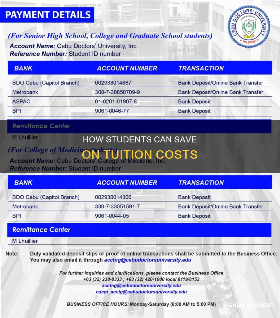 can students just pay a percentage of the tuition