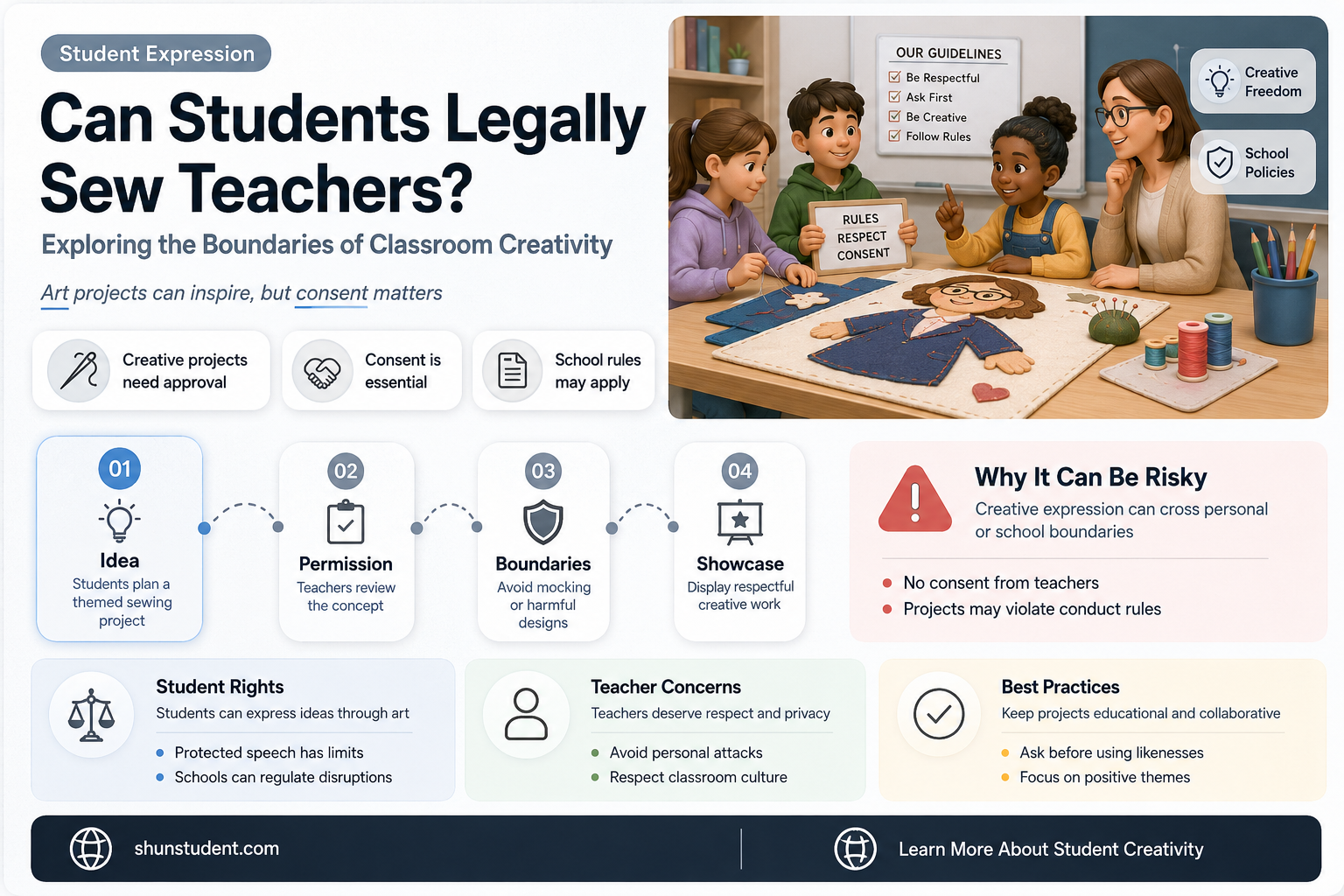 can a student sew a teacher