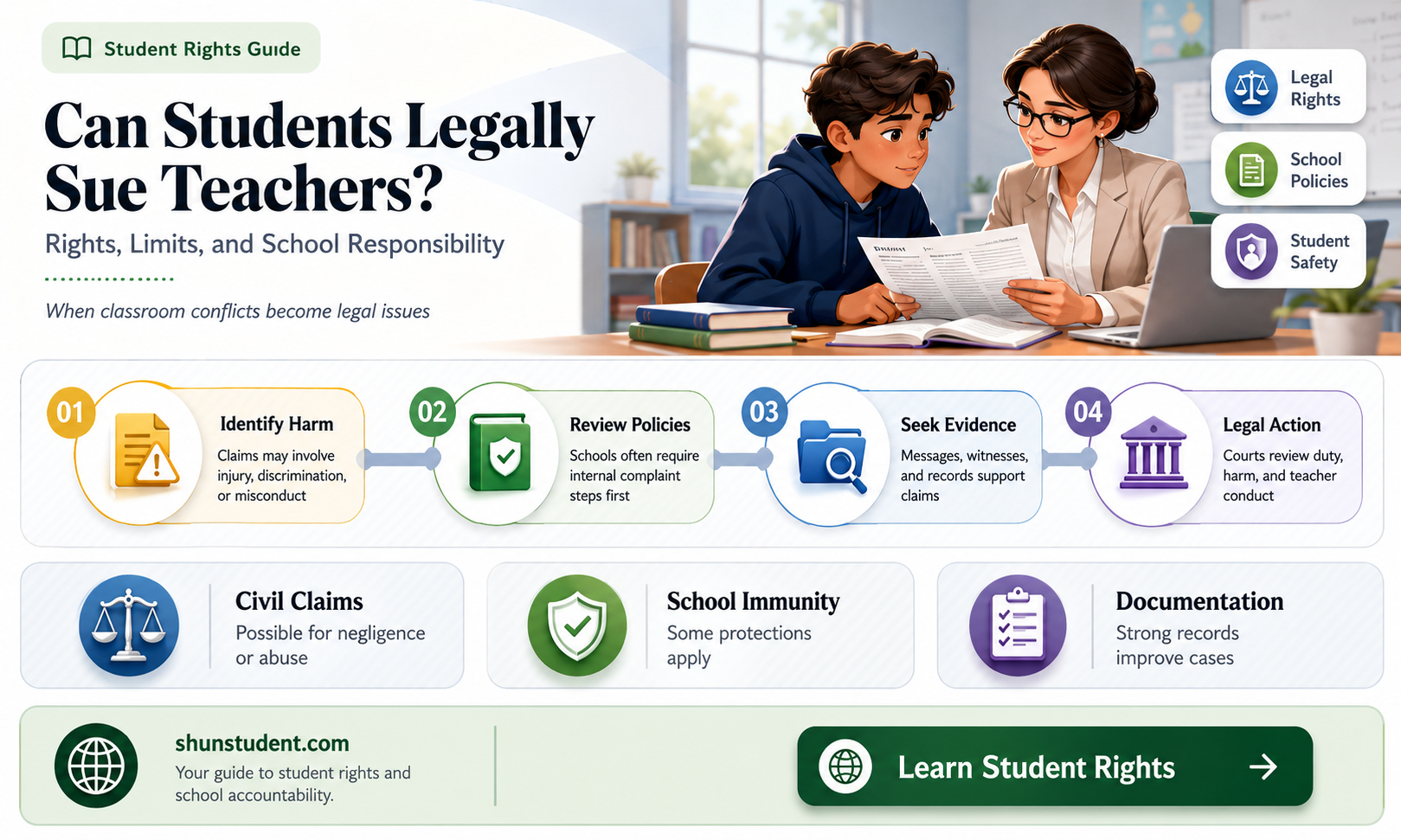 can a student sue a teacher