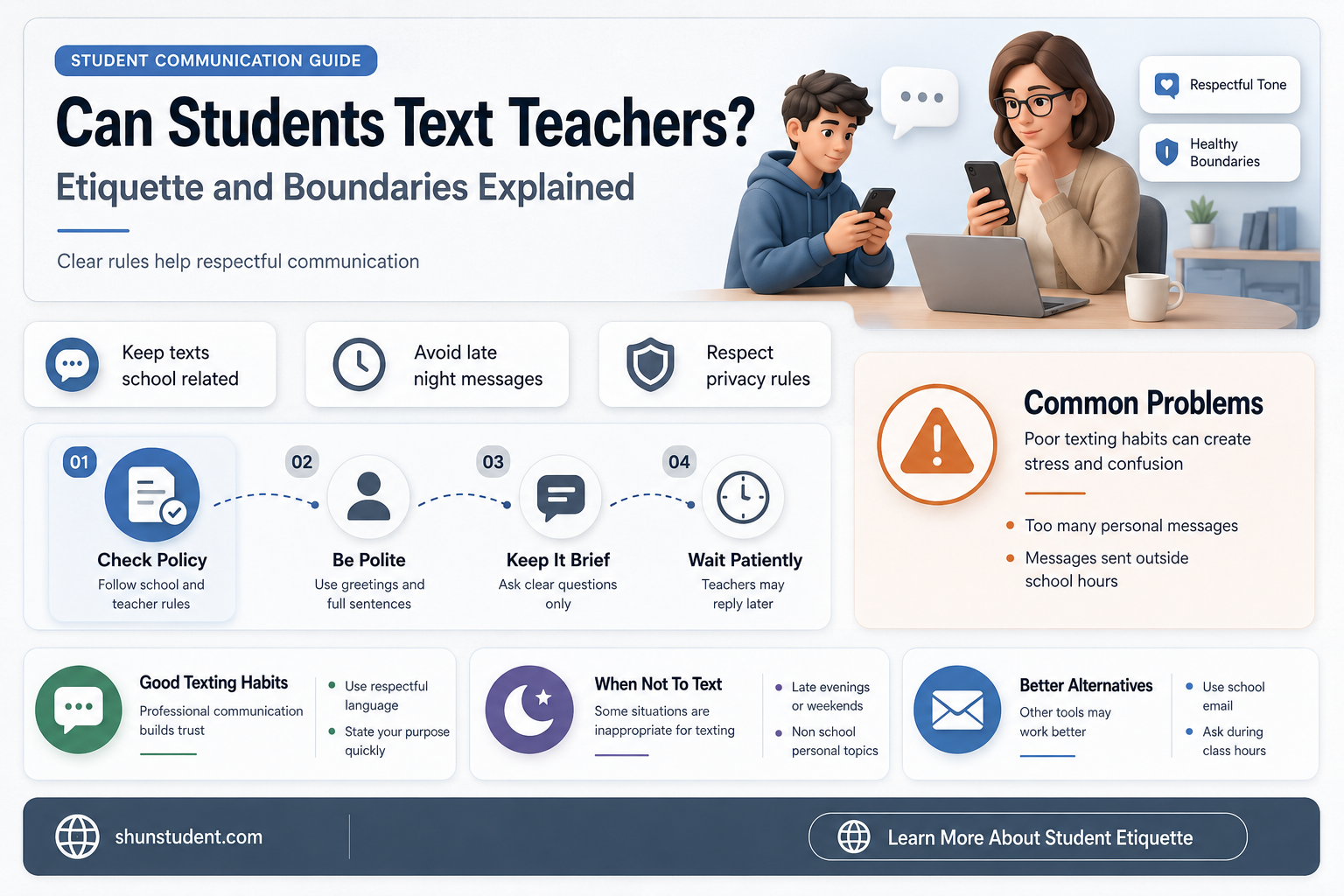 can a student text a teacher
