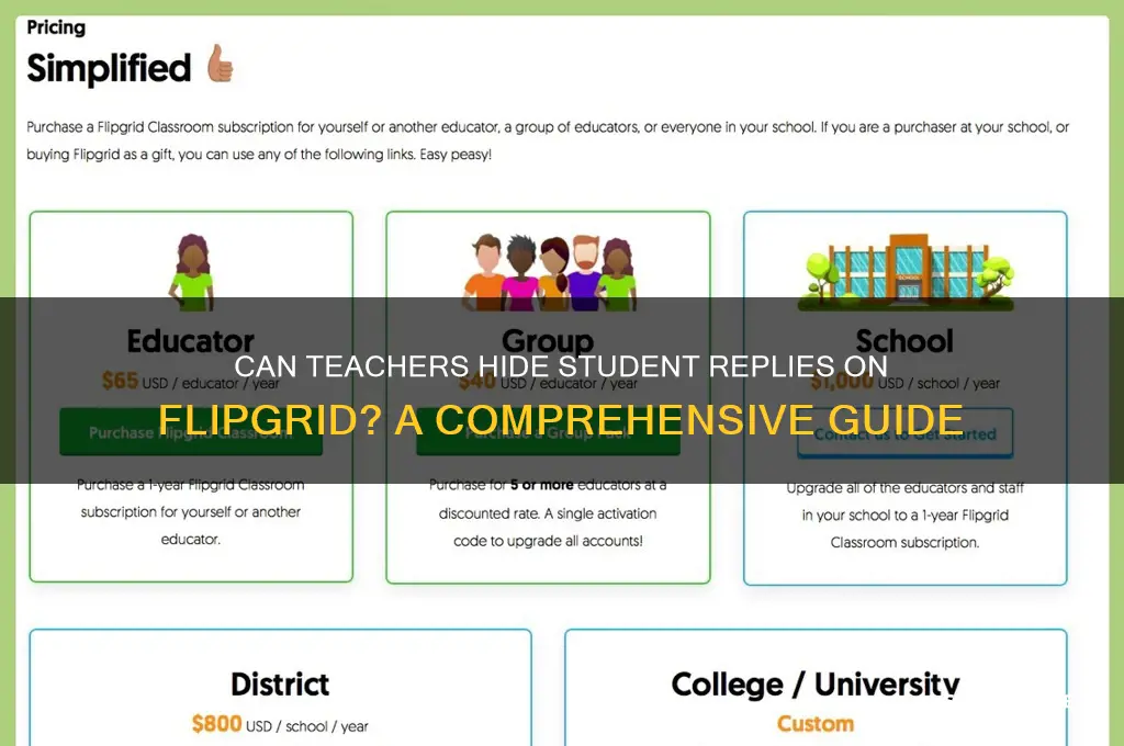 can teacher hide students reply on flipgrid