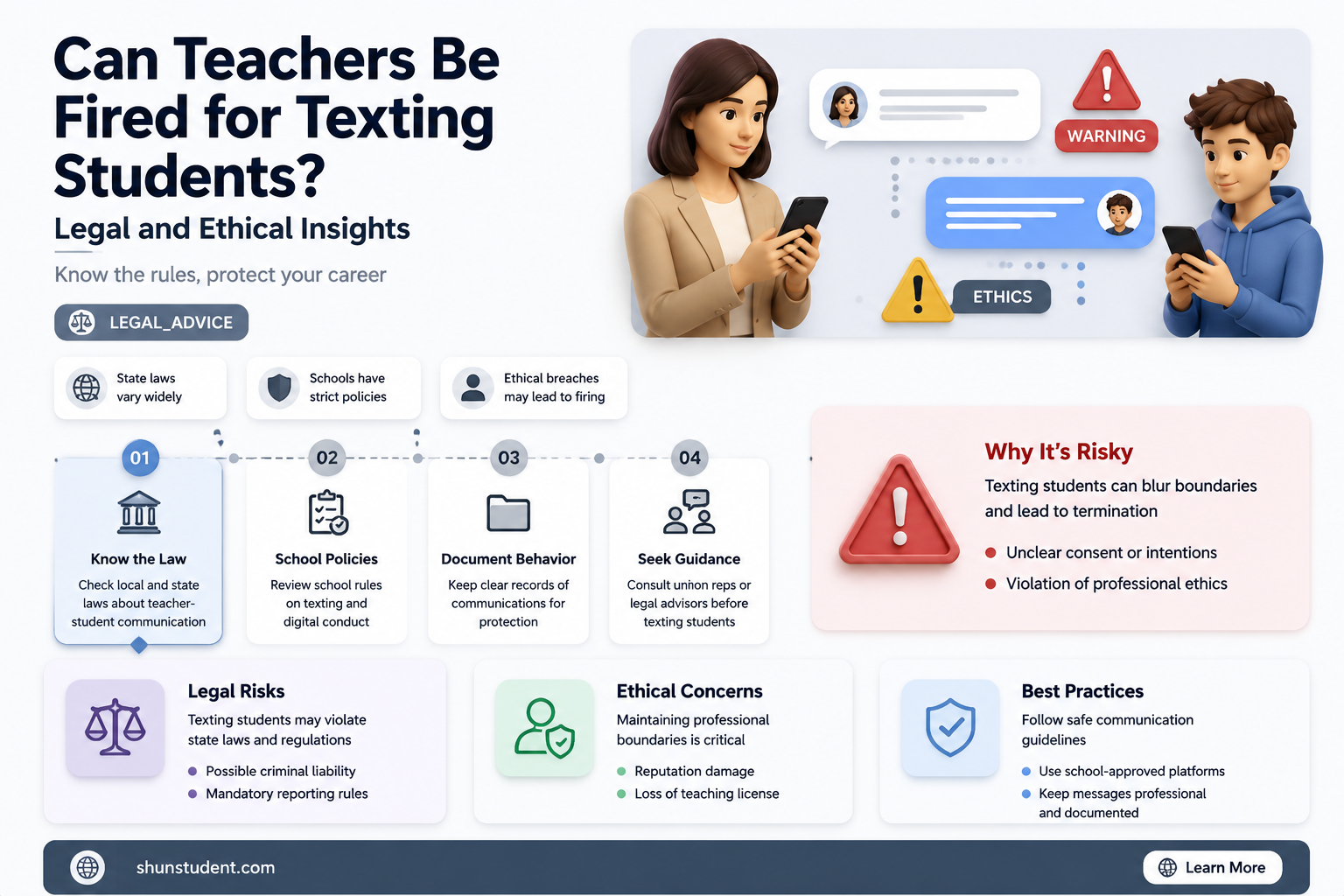 can a teacher get fired for texting a student