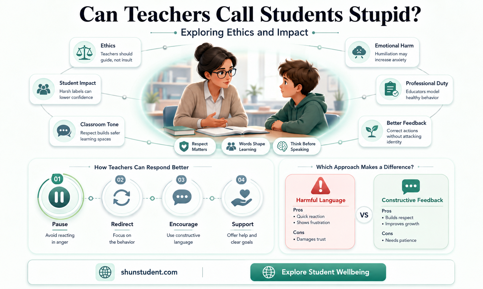 can a teacher call a student stupid