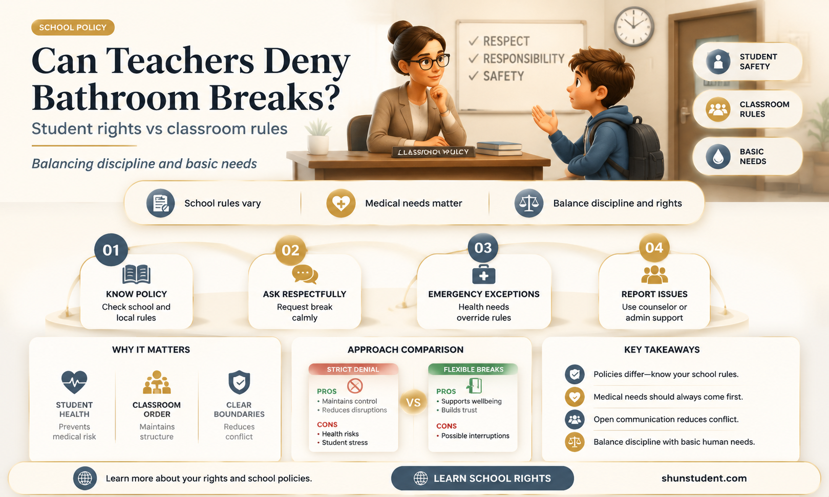 can a teacher tell a student no to the bathroom