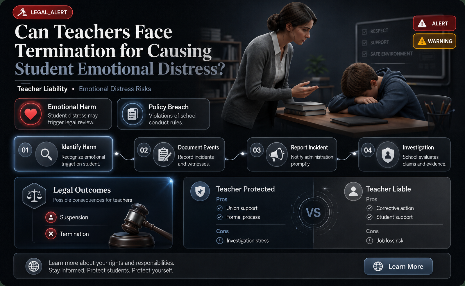can a teacher get fired for making a student cry