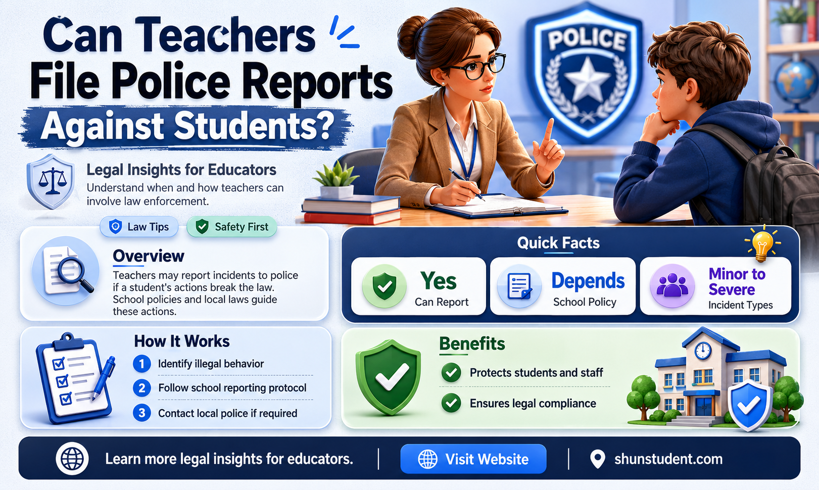 can a teacher file a police report against a student