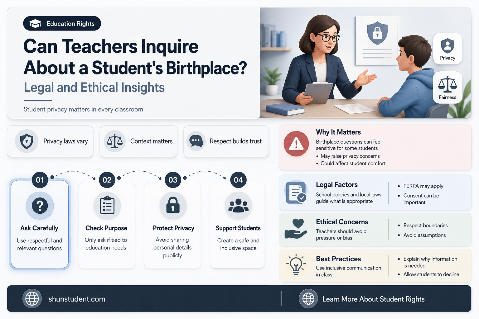 can a teacher ask for where a student was born
