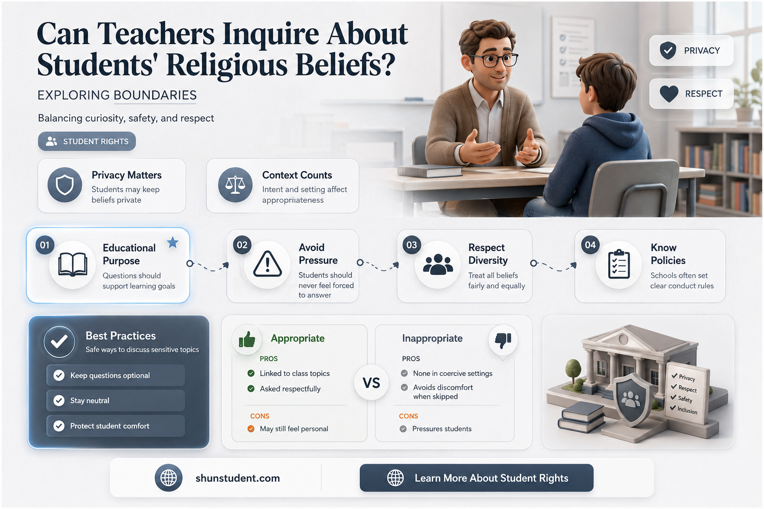 can a teacher ask a student their religion