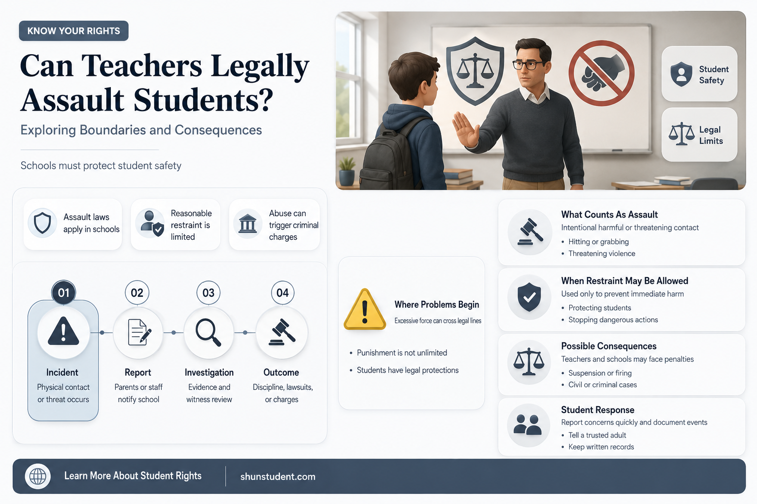 can a teacher assault a student