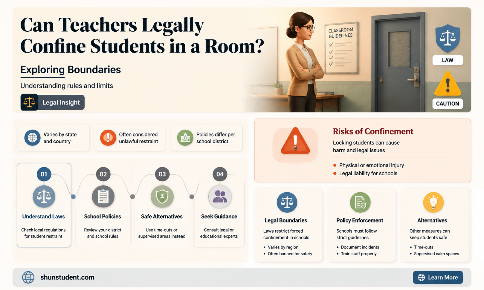 can a teacher lock a student in a room