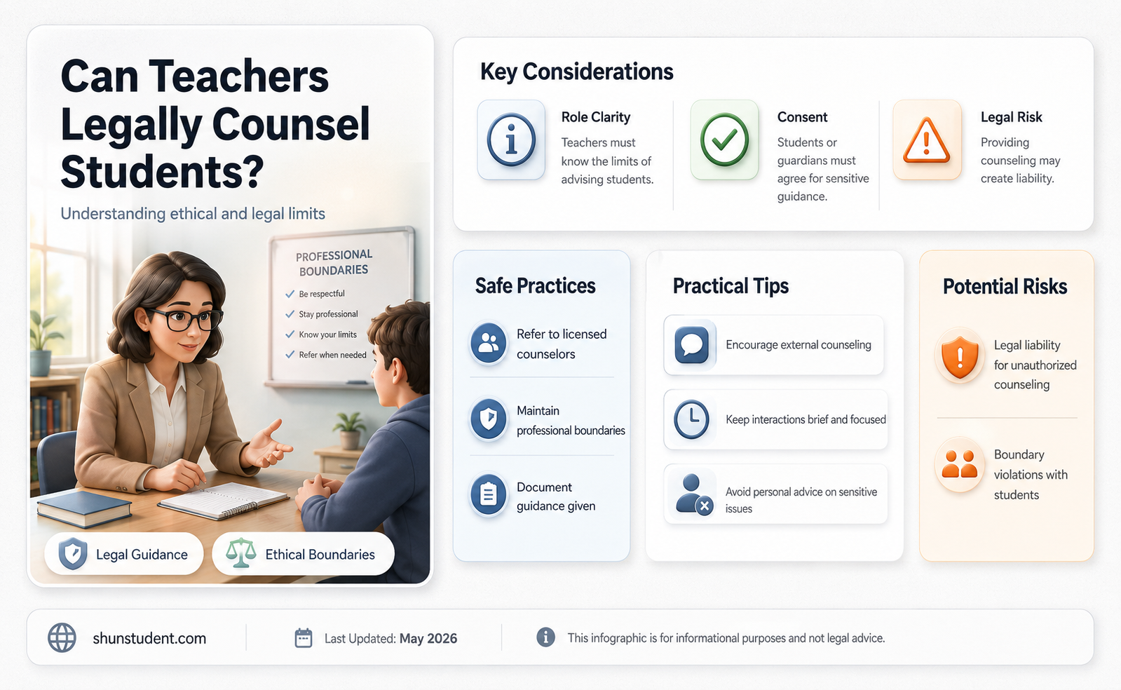 can a teacher legally counsel a student