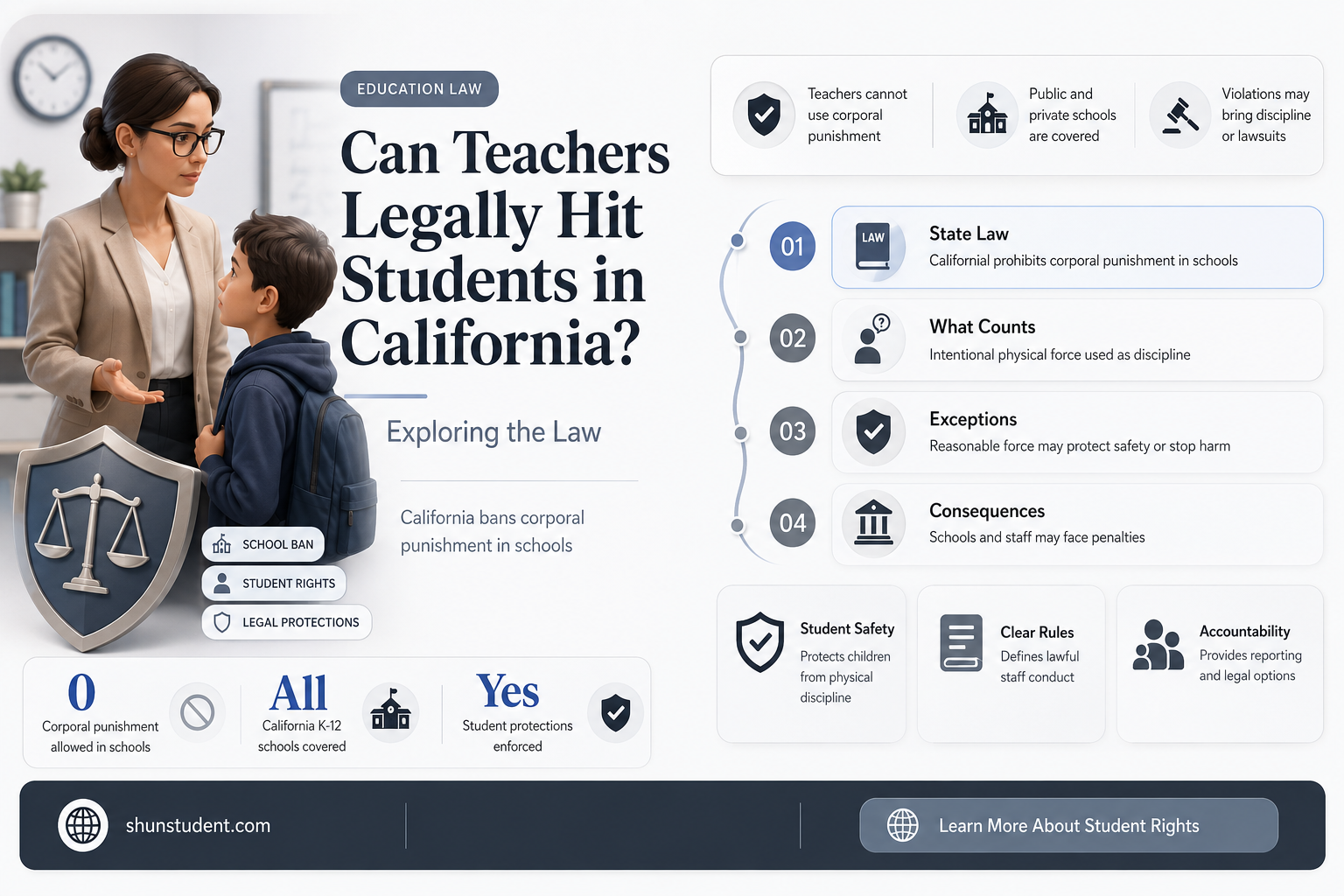 can a teacher hit a student in california
