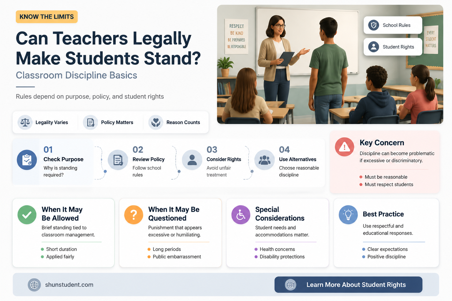 can a teacher make a student stand