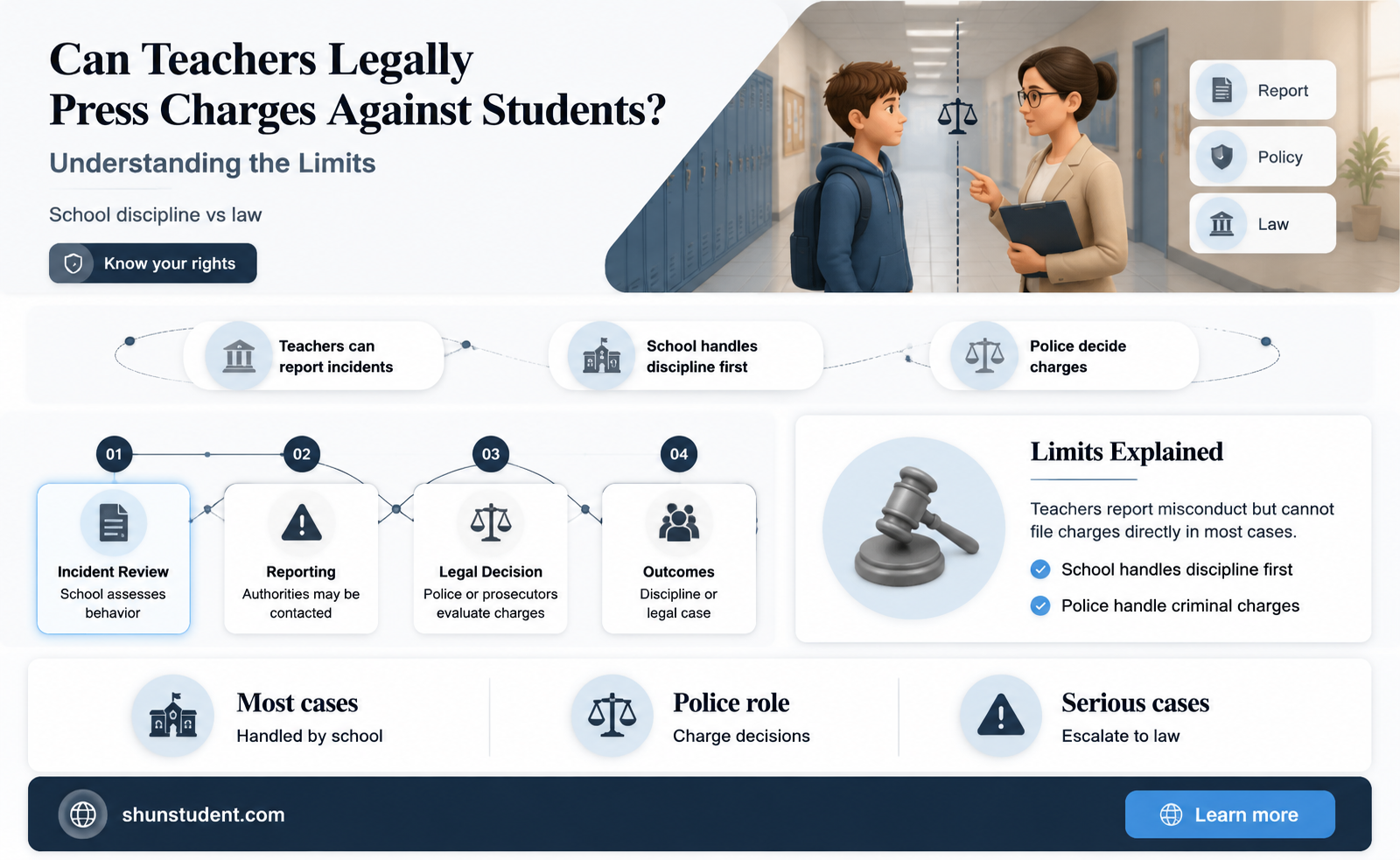 can a teacher press charges against a student