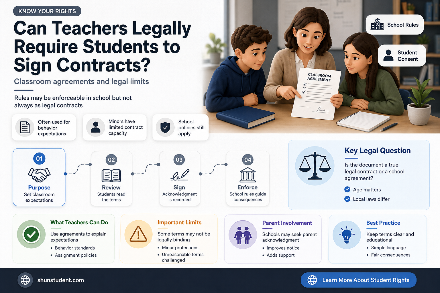 can a teacher make a student sign a contract